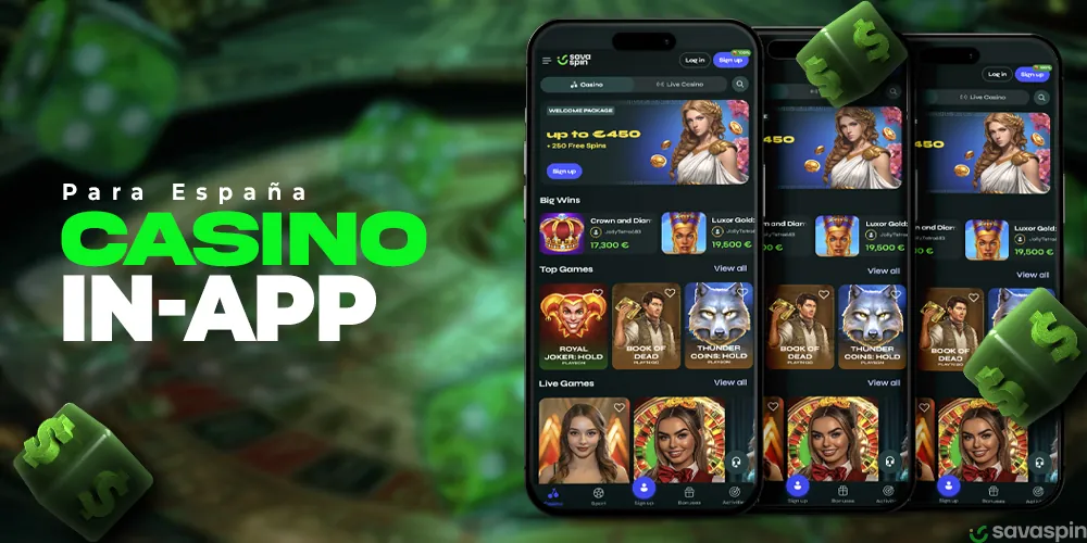 Jugar al casino y hacer apuestas en la aplicación