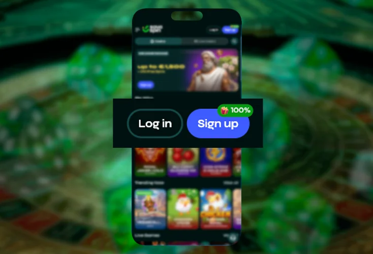 Botón de registro e inicio de sesión en la aplicación